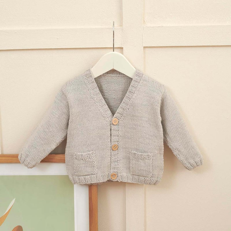Lapsen neuletakki Cotton-Cashmere -langasta (ohje Katian sivuilla)